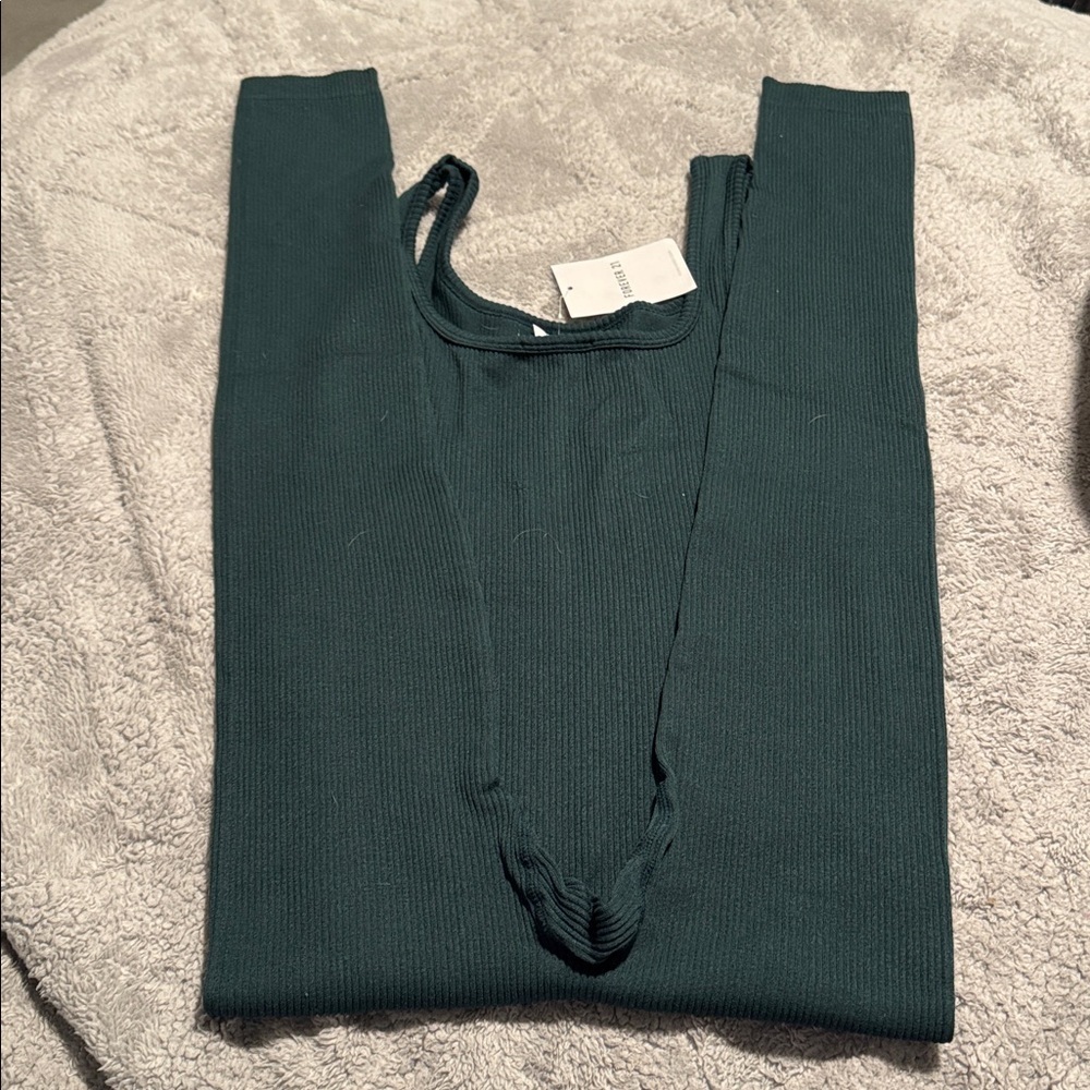 Forever 21 Teal Ribbed Jumpsuit - Picture 2 of 4